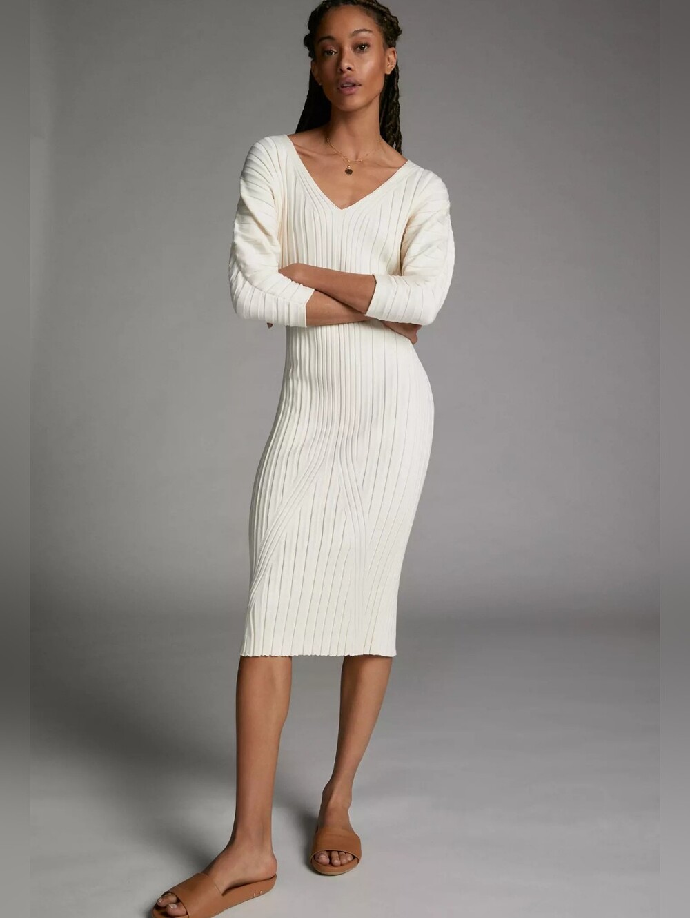 Anthropologie Maeve Maris Midi Sweater Dress Sz S